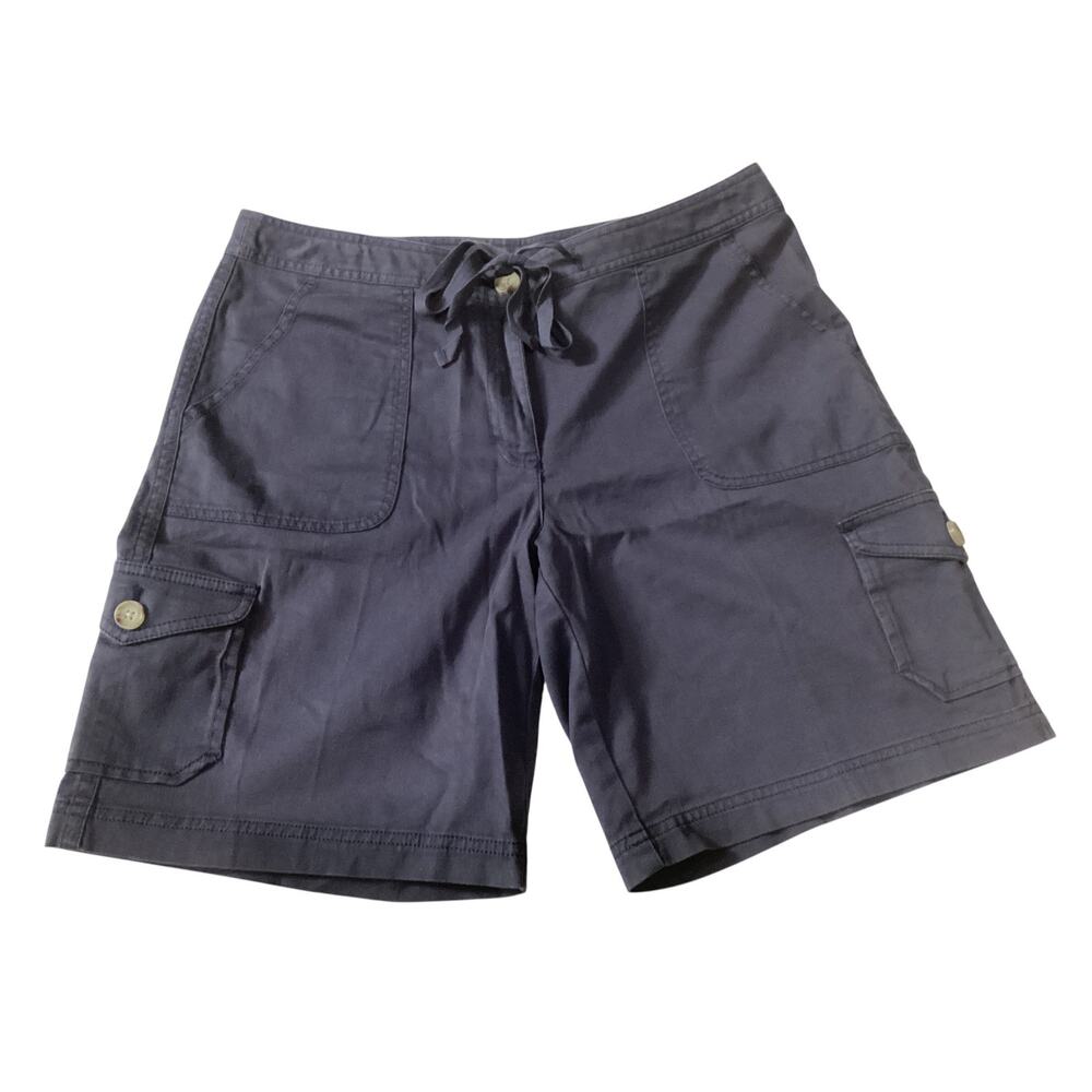 L.L. Bean Favorite Fit Cargo Shorts Navy Blue Hiking Outdoor Utility size 12